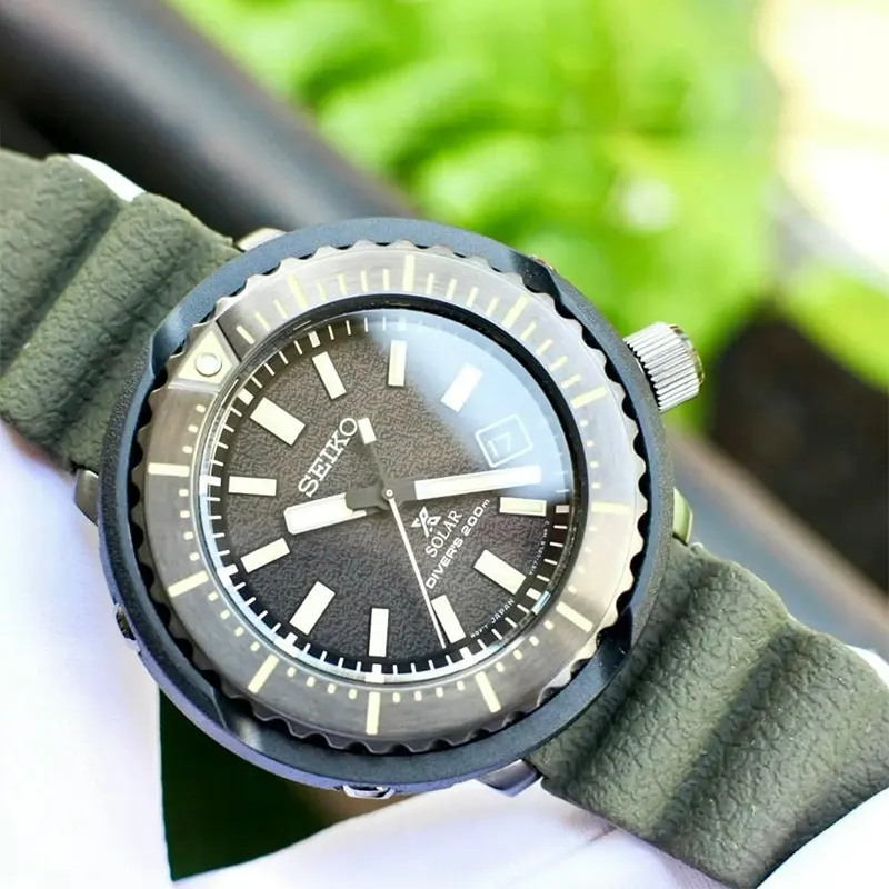 Seiko Solar Prospex Diver's Street Black Dial Men's Watch- SNE543P1